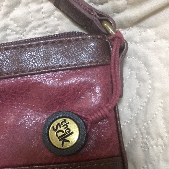 The Sak Pax Feather Design Burgundy Leather Crossbody Bag - Picture 9 of 16